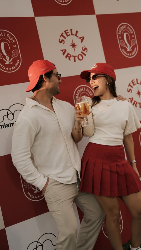 Instagram post by @sincerelymvu for Stella Artois. Caption reads: [...] this 🎾🍺 Loved spending time at the....