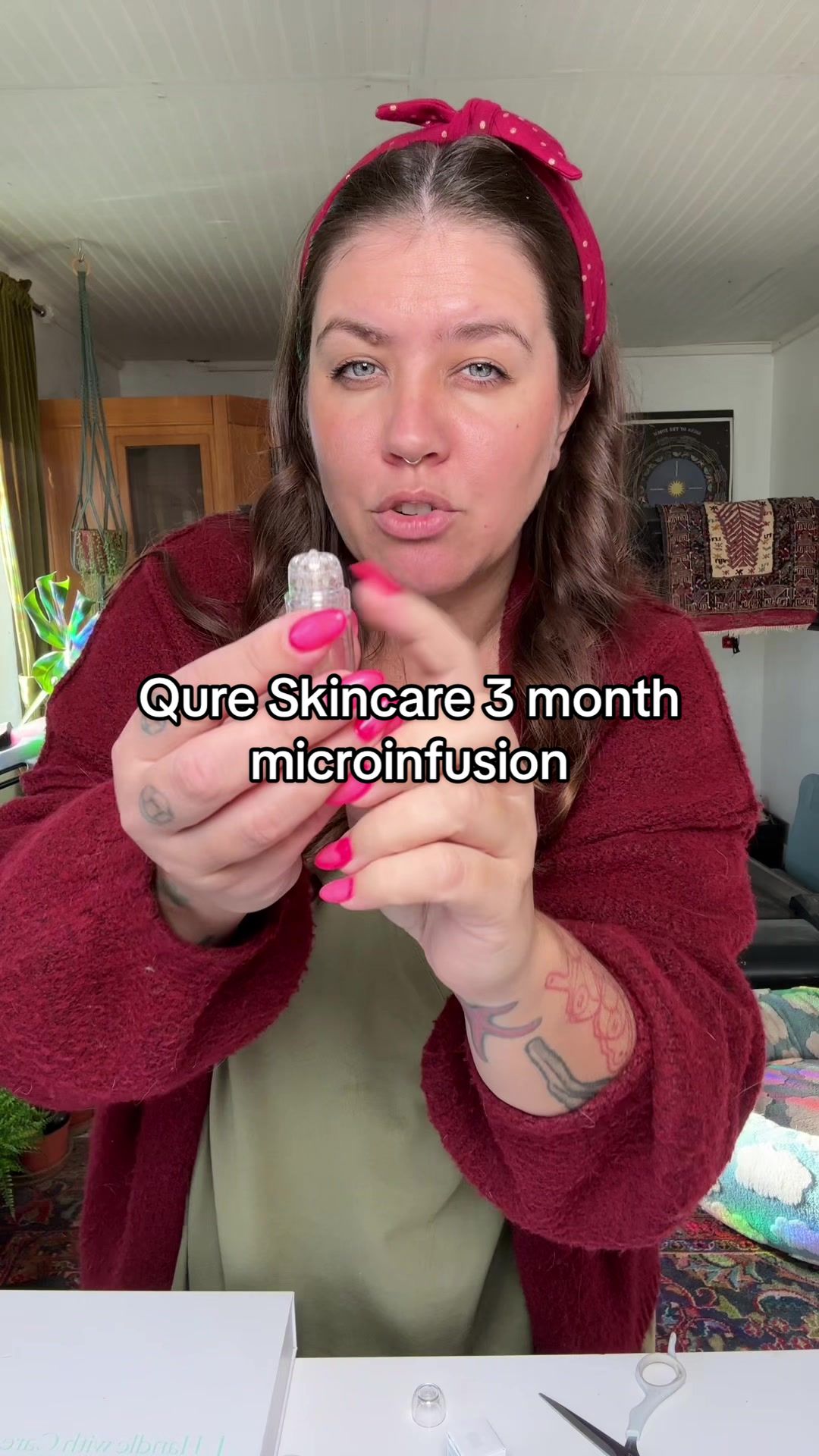TikTok post by @krystinabskincare for Qure Skincare. Caption reads: [...] on TikTok it should be the qure skincare 3....