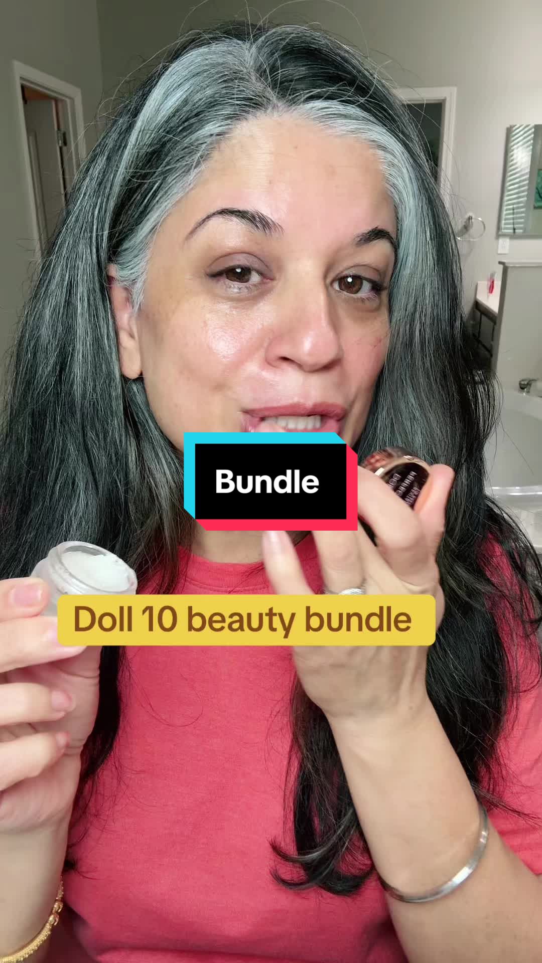 TikTok post by @selfiequeen1977 for Doll 10 Beauty. Caption reads: [...] #skincare #makeuptip @Doll 10 Beauty .
