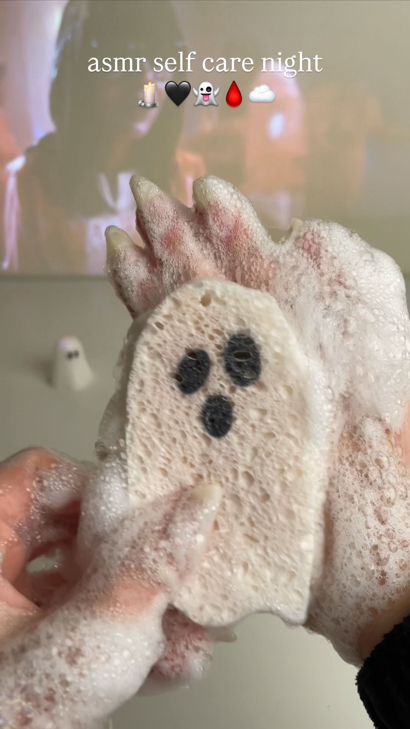 Instagram post by @katiesnails_ for I Dew Care. Caption reads: it’s the ghost treat for me 👻🖤

If you’d like....