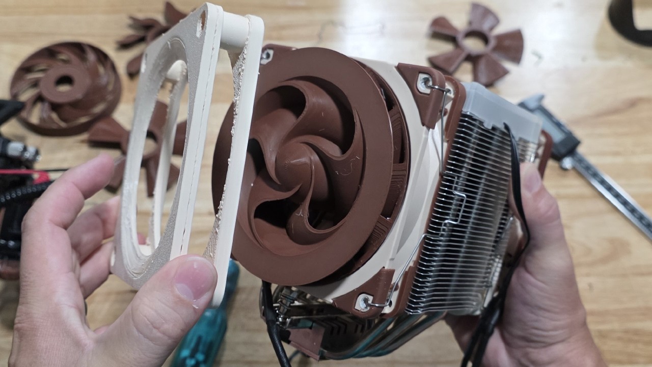 YouTube post by @MajorHardware for Thingiverse. Caption reads: They Built a Fan INSIDE a Fan | Fan Showdown S7E8.