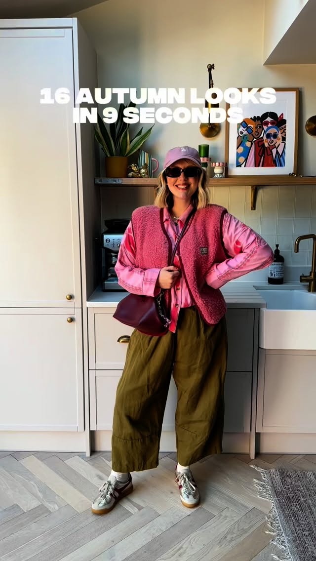 Instagram post by @leannedopaminedressing for Damson Madder. Caption reads: Proof that autumn style doesn’t have to be beige .....