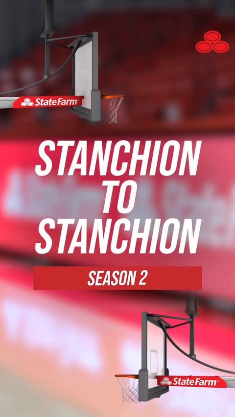 Instagram post by @stjohnsbball for State Farm. Caption reads: [...] go Stanchion to Stanchion with @statefarm....