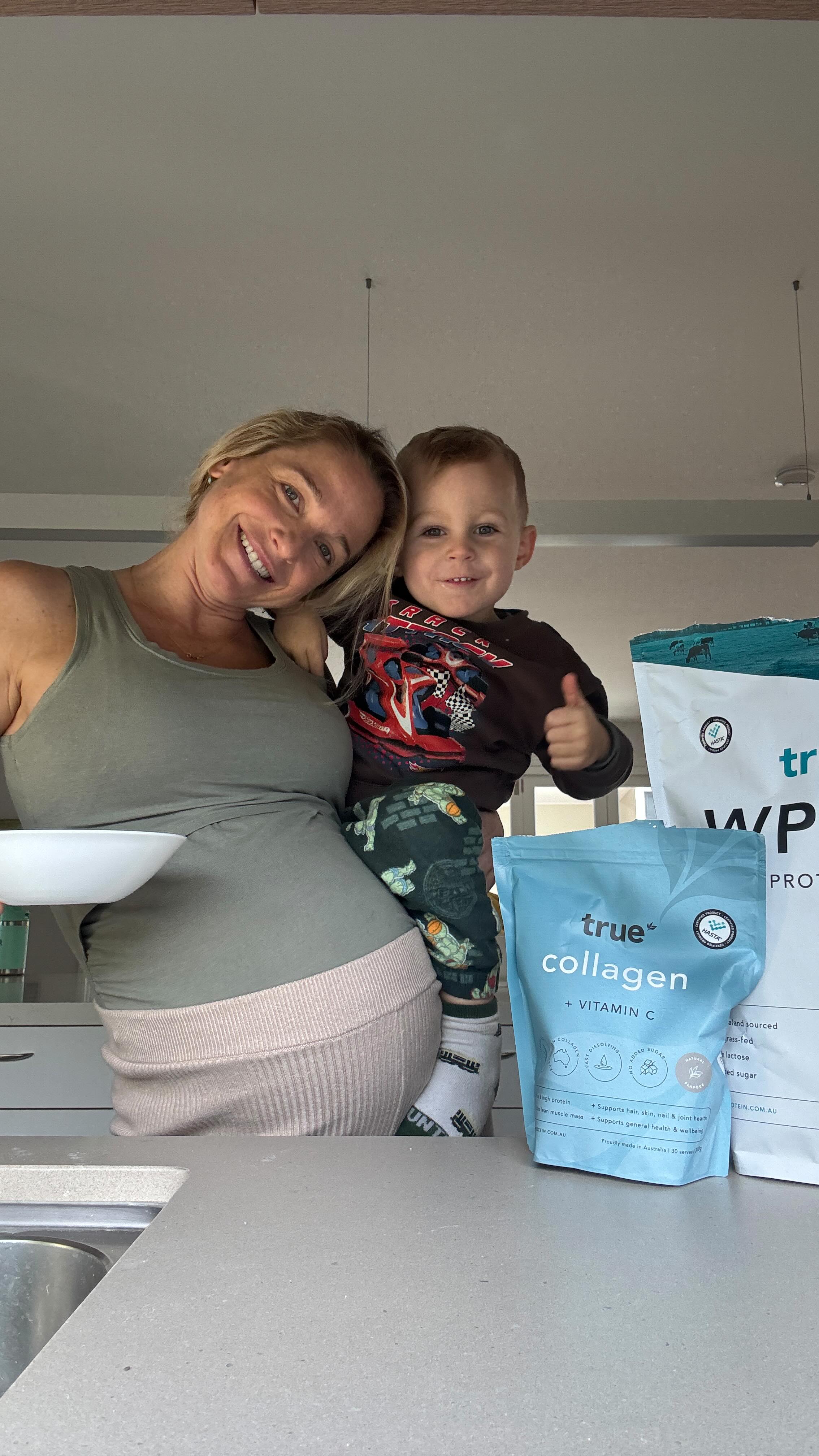 Instagram post by @gengen_lacaze for True Protein. Caption reads: Winter mornings made so much more enjoyable with....