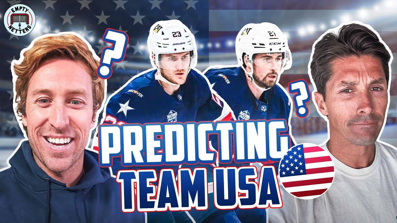 YouTube post by @emptynetterspod for BAUER Hockey. Caption reads: Team USA Olympic Roster FINAL Predictions w/ Craig....