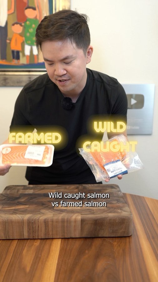 Instagram post by @photogami for Sitka Seafood Market. Caption reads: [...] vs farmed salmon for sushi! Sitka Seafood....