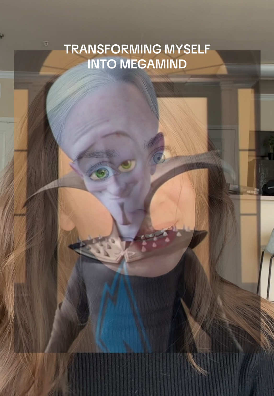 TikTok post by @its_danicagrace for DreamWorks. Caption reads: Let’s transform into Megamind @DreamWorks....