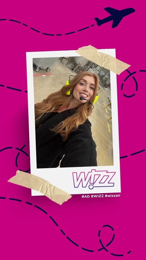 Instagram post by @jessicaashley_ for Wizz Air. Caption reads: [...] move us closer to net zero aviation?....