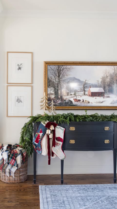 Instagram post by @amelialawrencehome for King of Christmas. Caption reads: 🌲Remember…this season might be difficult for....