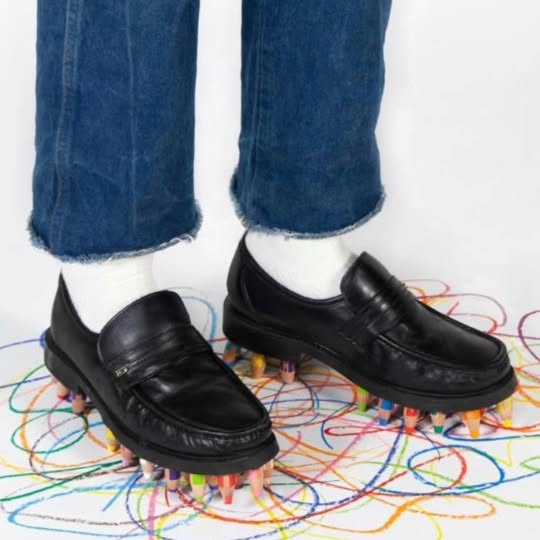 Instagram post by @nicokokartinspiration for STABILO. Caption reads: [...] 'Woody Shoes',2025, advertisement for....