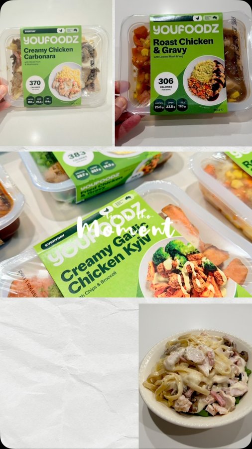 Instagram post by @feedmehealthy_annavandyken for Youfoodz. Caption reads: I’m Trying out YOUFOODZ for dinners this week and....