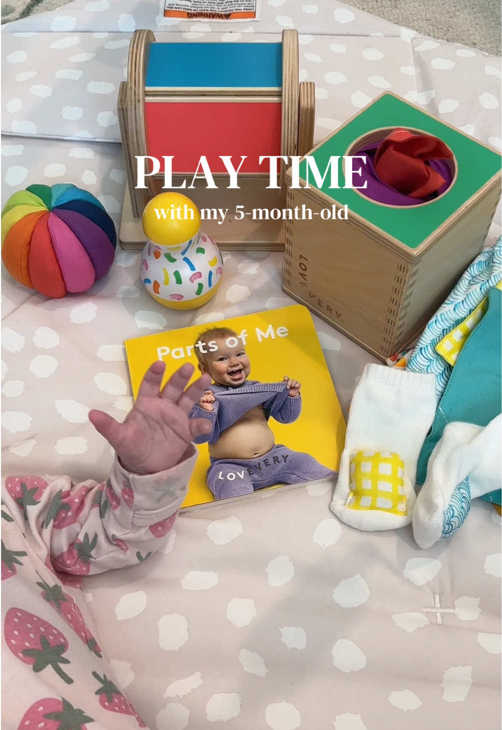 TikTok post by @britt_motherhood for Lovevery. Caption reads: [...] piece. Link in bio 🫶🏻 #lovevery....