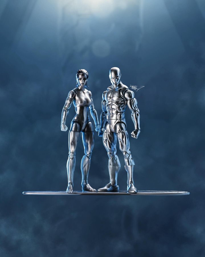 Instagram post by @mrleeee for Hasbro Pulse. Caption reads: “Silver Surfer , Fantastic four Comic and Movie....