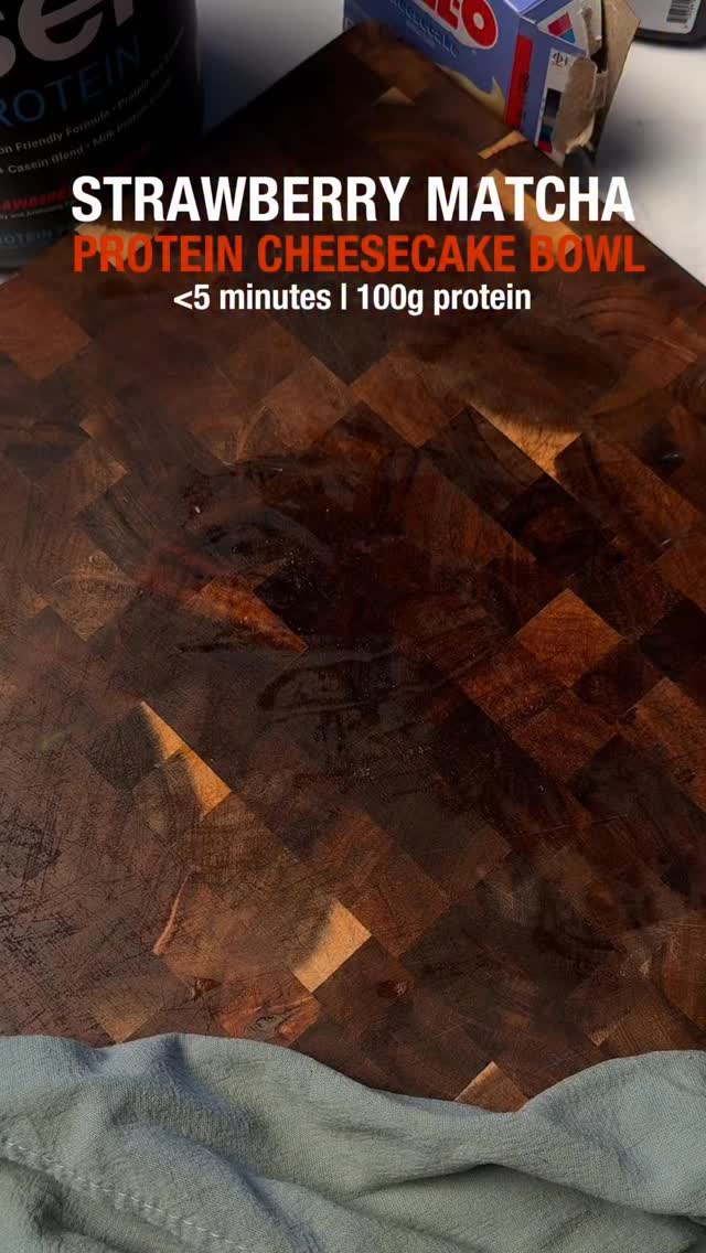 Instagram post by @allenxspeigner for PEScience. Caption reads: Strawberry Matcha Protein Cheesecake Bowl

Verse....