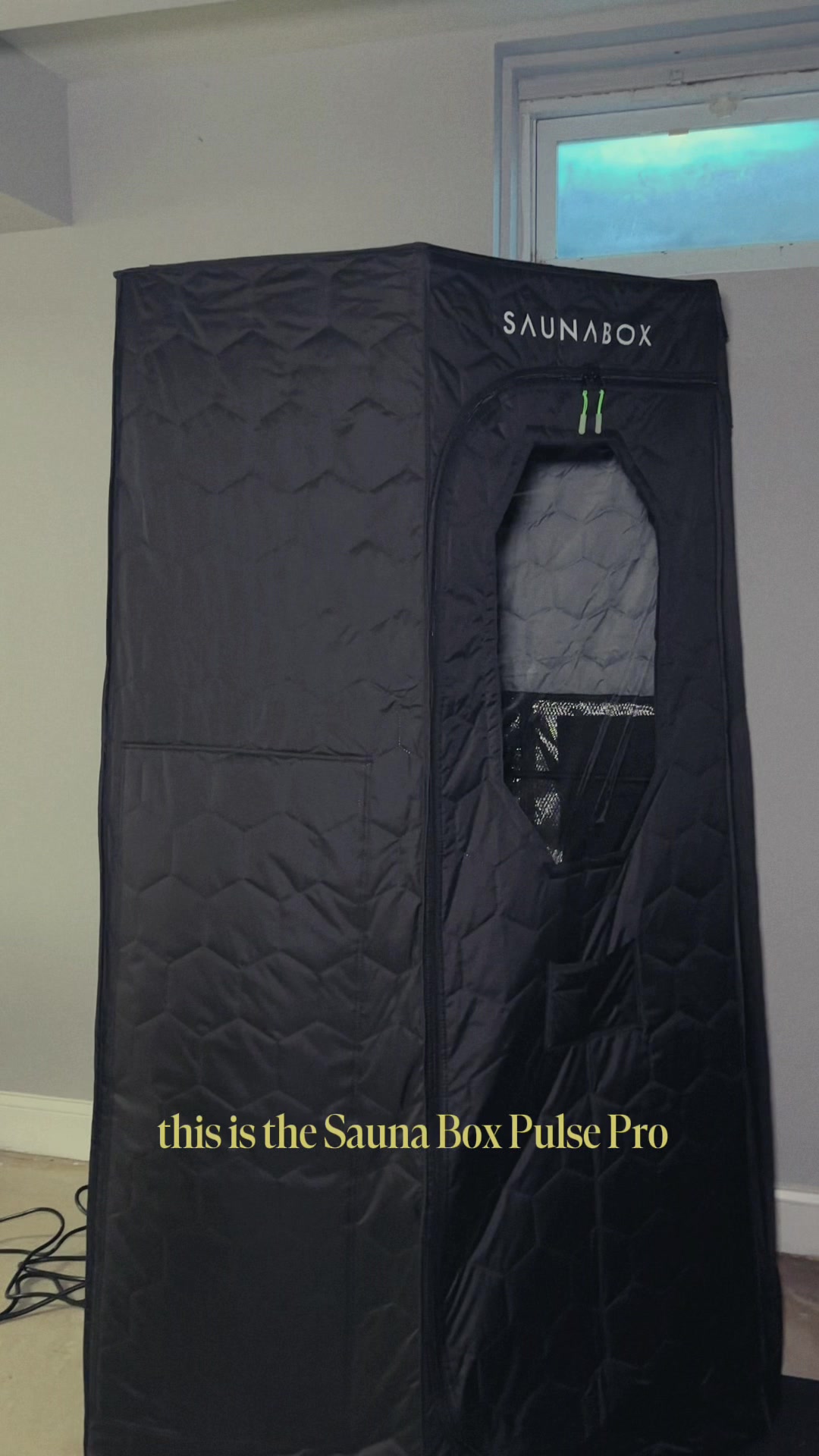 TikTok post by @itsbarbiedelle for SAUNABOX. Caption reads: In my morning routine + @SAUNABOX era! #gifted....