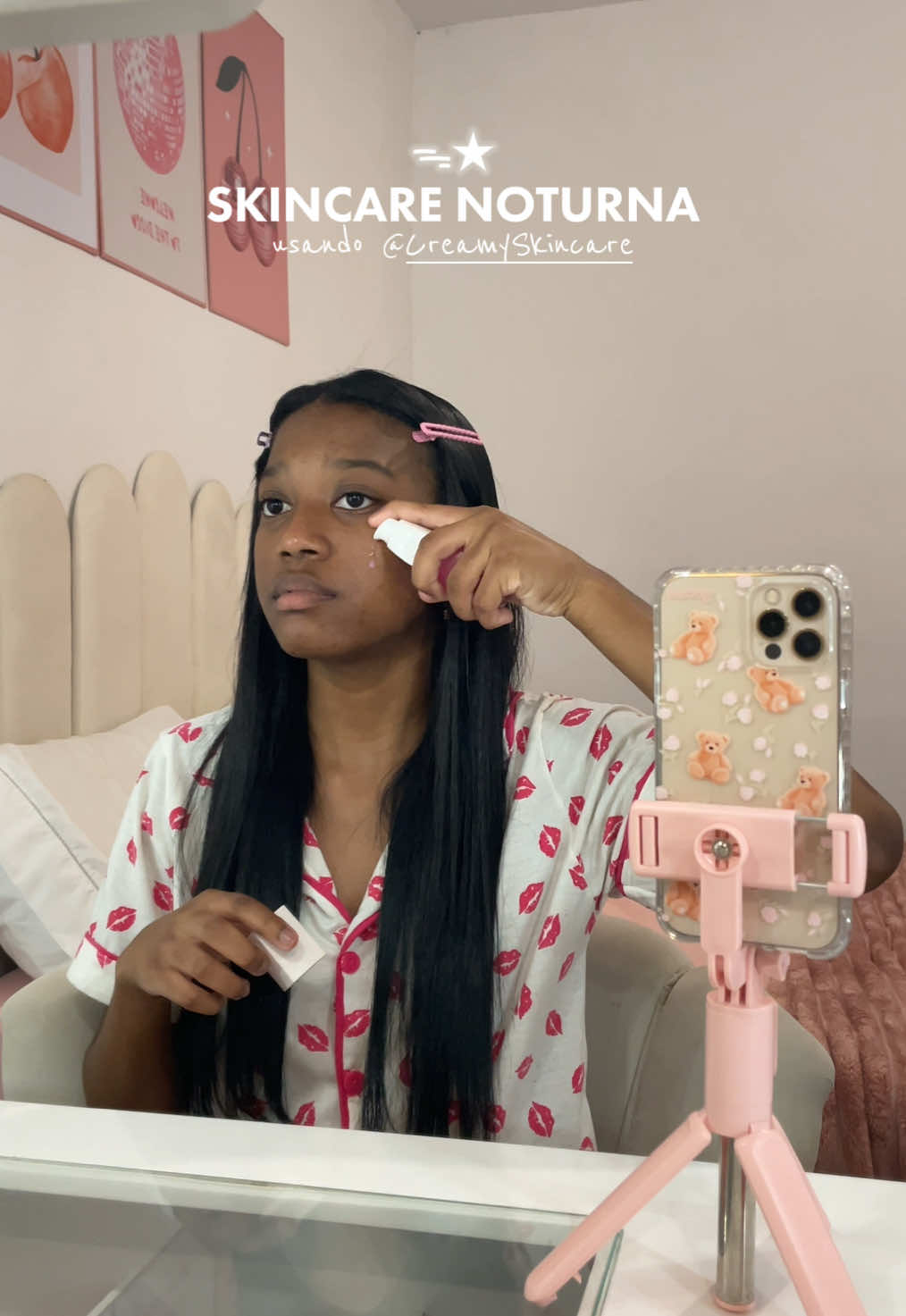 TikTok post by @imzatthe for Creamy Skincare. Caption reads: Skincare noturna #skincare #foryoupage 🏷️....