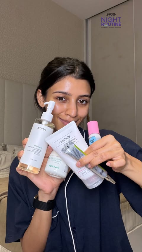 Instagram post by @rithink.this for Nykaa. Caption reads: [...] Seed Cream Search ‘Night Routine’ on....