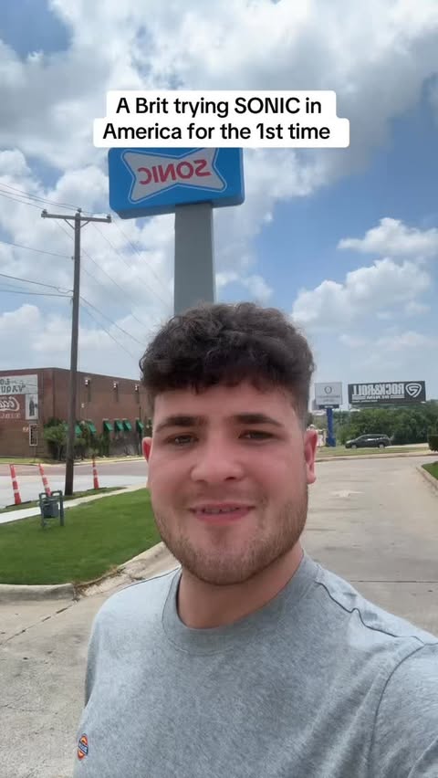 Instagram post by @sethmarshyyy for SONIC Drive-In. Caption reads: A brit going to @sonicdrivein in America for the....