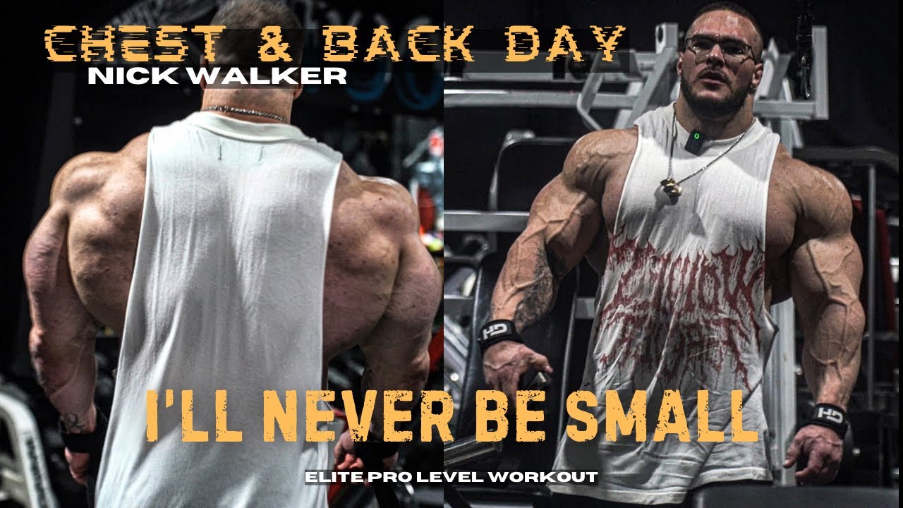 YouTube post by @NickWalker39 for Megafit Meals. Caption reads: If You Want to Grow, Watch This — My Full Upper....