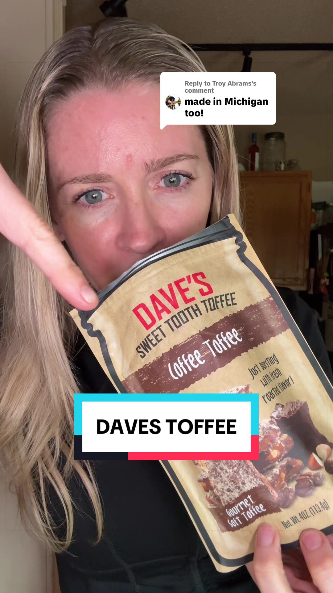 TikTok post by @aussiegander for Dave's Sweet Tooth. Caption reads: [...] to be supporting a local business!....
