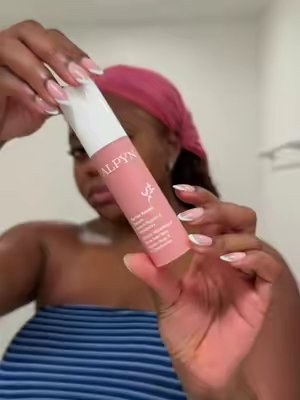 TikTok post by @its.aferg for Alpyn Beauty. Caption reads: [...] unplug when I need to focus on me 🤗....