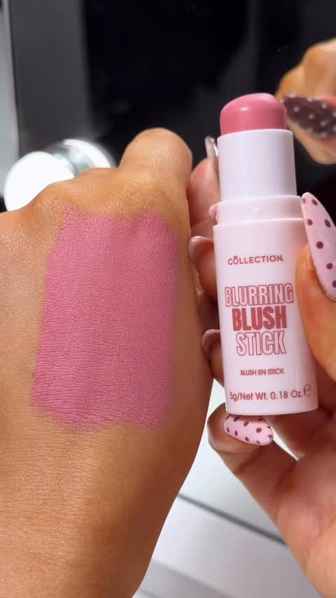 Instagram post by @itsheatherbell for Collection Cosmetics. Caption reads: [...] ultimate burring blush 🥹🎀✨ from....
