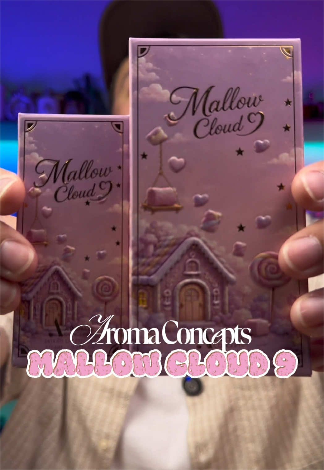 TikTok post by @dom.parfums for Aroma Concepts. Caption reads: Mallow Cloud 9 Perfume Bundle by Aroma Concepts =....