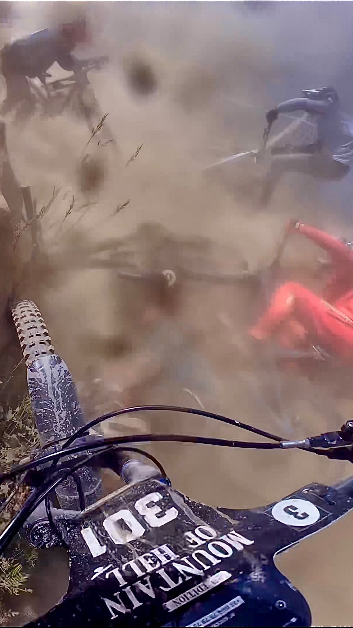 Instagram post by @jamesy_boy_shirley for Dainese. Caption reads: Crazy race! Absolute madness at this years....