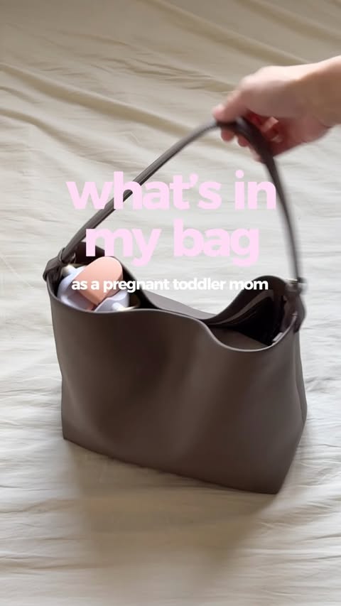 Instagram post by @kylerebavery for MINA BAIE. Caption reads: What I pack in my @minabaie bag for a quick....