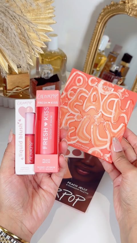 Instagram post by @makeupbynoor03 for ColourPop Cosmetics. Caption reads: [...] peach inspired shades from....