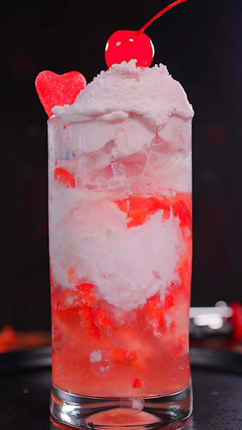 Instagram post by an influencer for OLIPOP. Caption reads: Shirley Temple @drinkolipop Float 🍓....