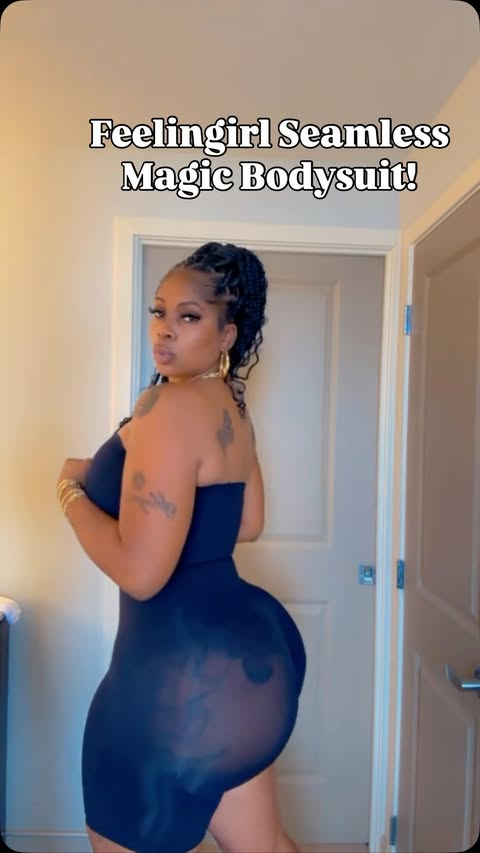 Instagram post by @thickndimples for Feelingirl. Caption reads: 🛍️Feelingirl Seamless Bodysuit With Removable....