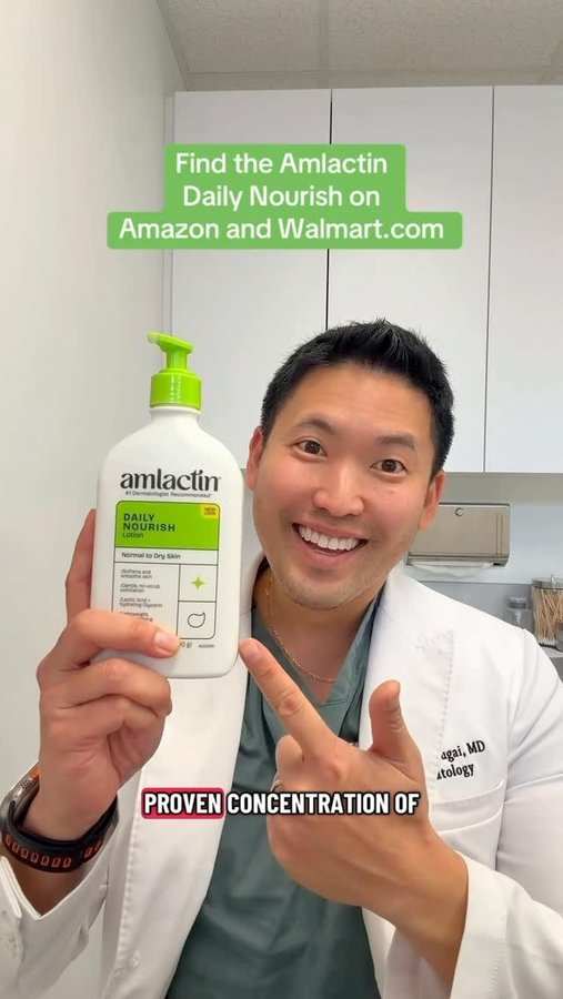 Instagram post by @danielsugaimd for AmLactin. Caption reads: [...] comes from smart exfoliation with @amlactin....