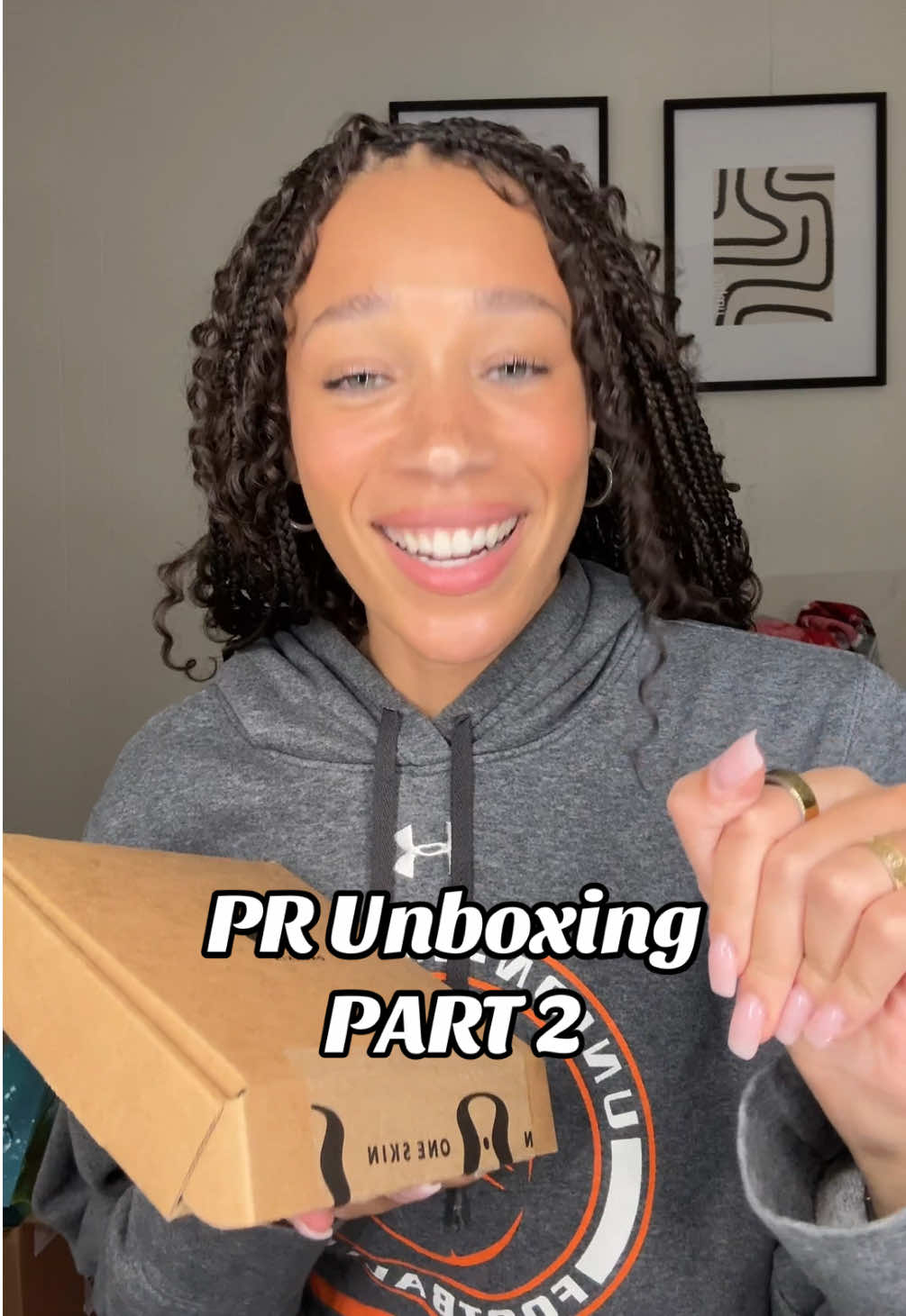 TikTok post by @anyaalfonsetti for bareMinerals. Caption reads: PART 2 PR unboxing 🤭 #makeup #pr #prunboxing....