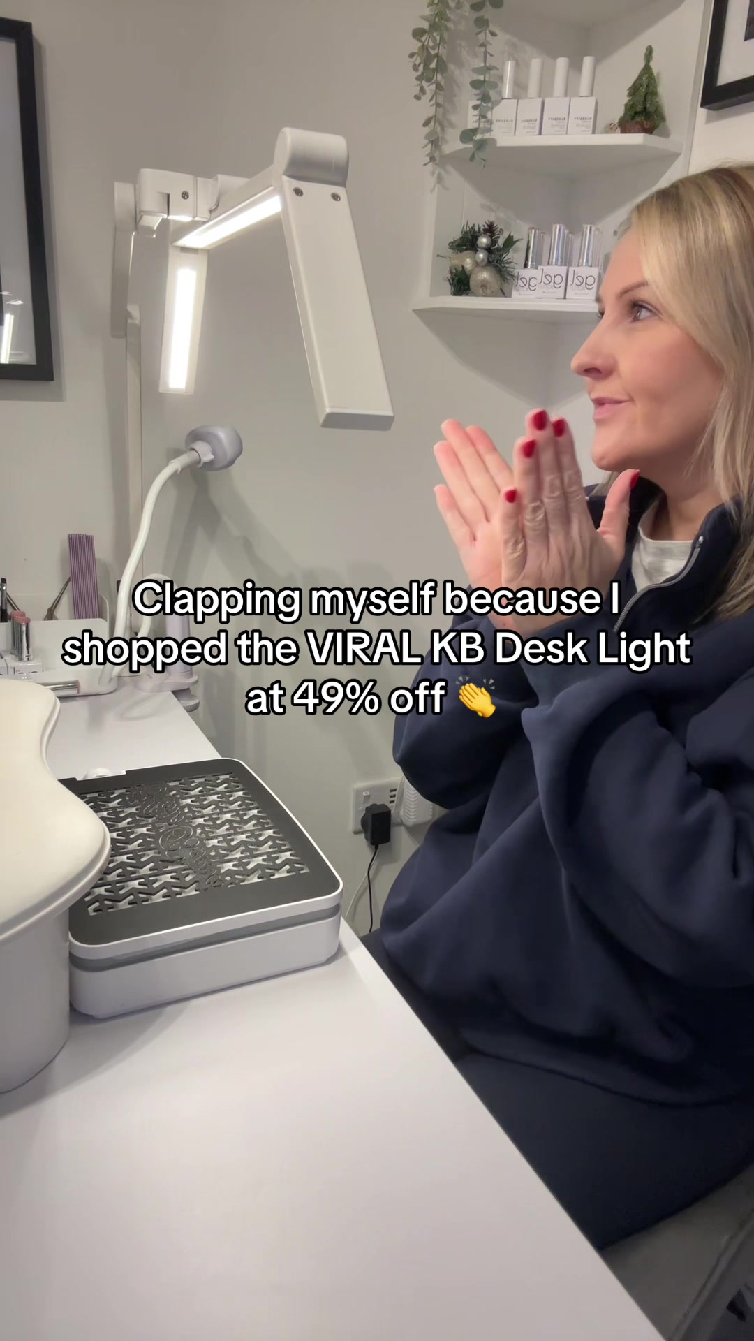 TikTok post by @catherinewestjones for Katie Barnes Tool Range. Caption reads: [...] different light settings too. @Katie Barnes....