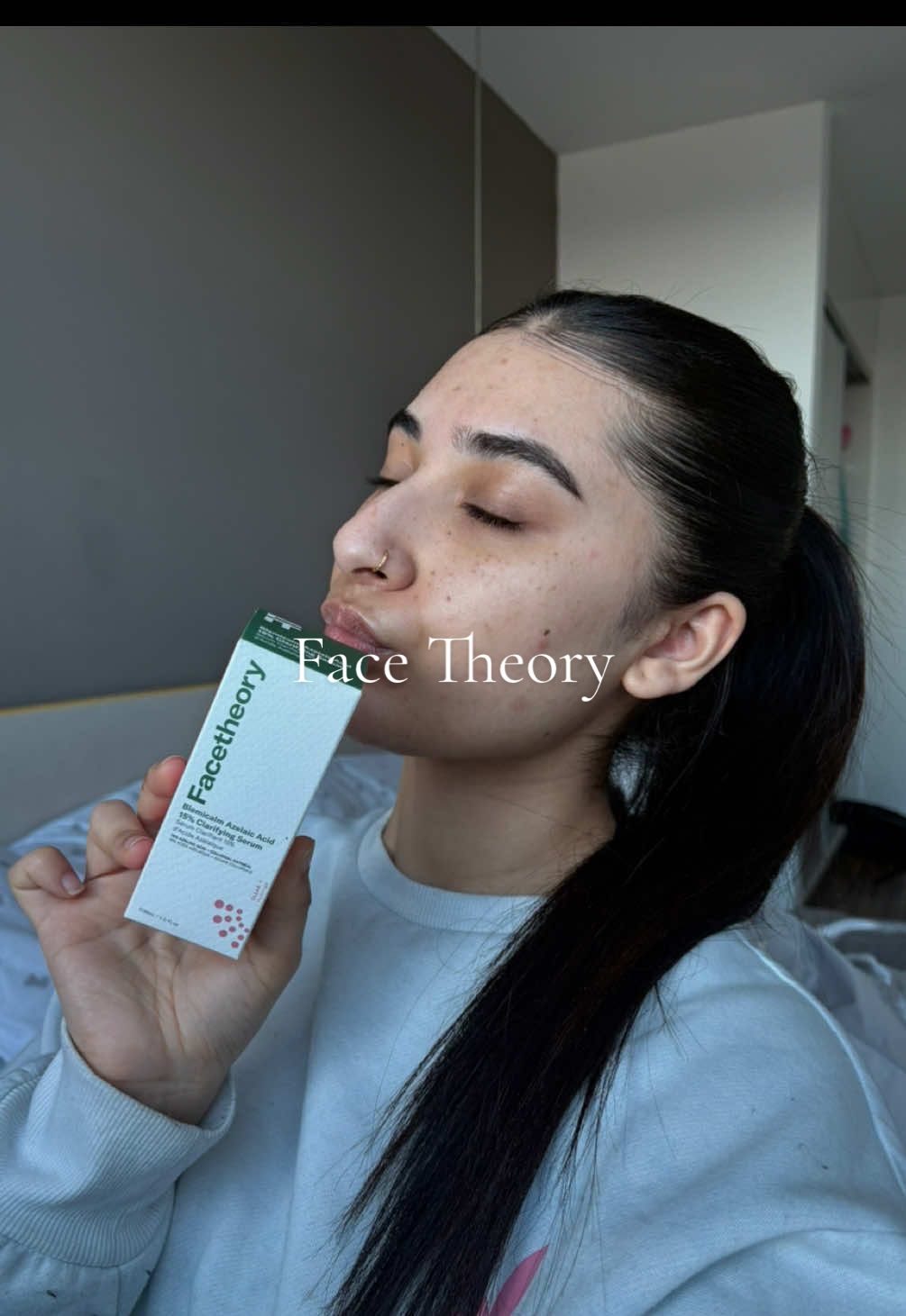 TikTok post by @zxaral for Facetheory. Caption reads: [...] skin and my acne prone babes ✅ @Facetheory....