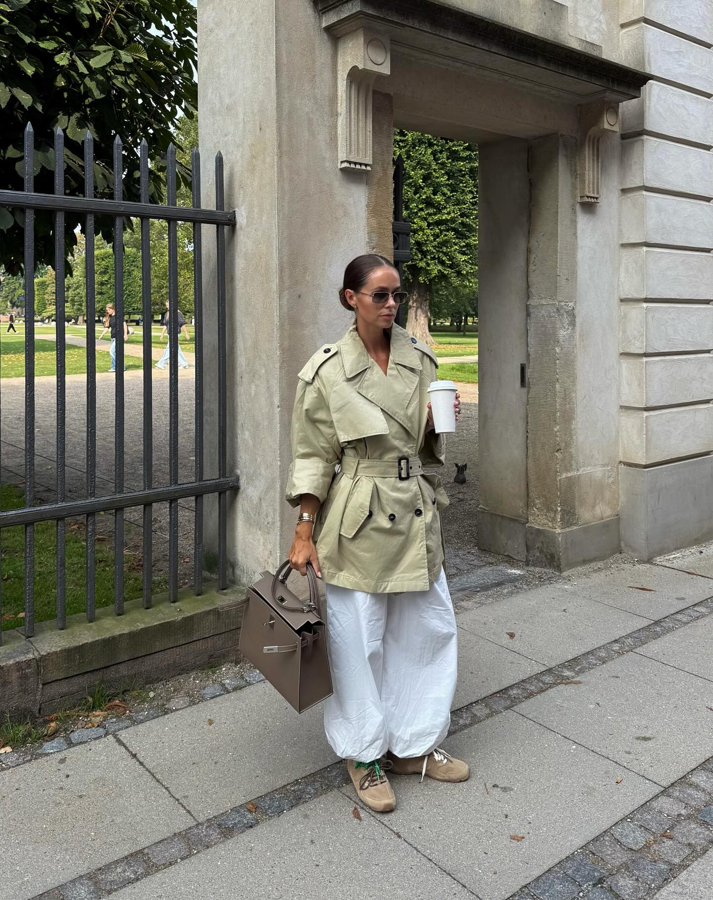 Instagram post by @mariakragmann for Na-kd. Caption reads: Two ways to style my new favorite balloon pants....