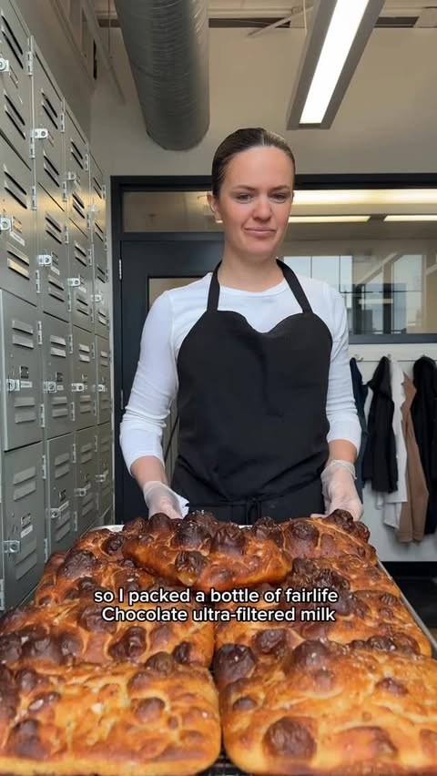 Instagram post by @caroline.i.anderson for fairlife. Caption reads: @fairlife chocolate ultra-filtered milk has been....