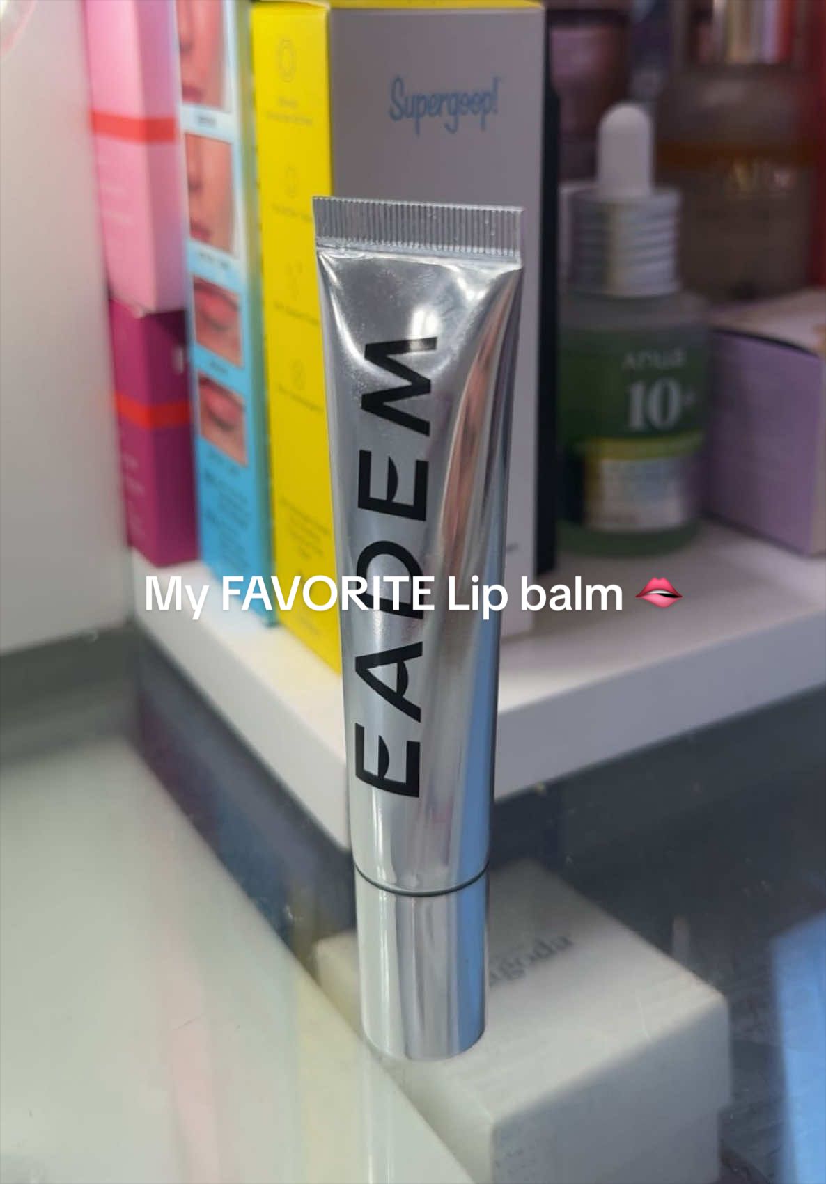 TikTok post by @marleneafterdark for Eadem. Caption reads: I’m obsessed with the Eadem lip balm 🫦✨ @EADEM....