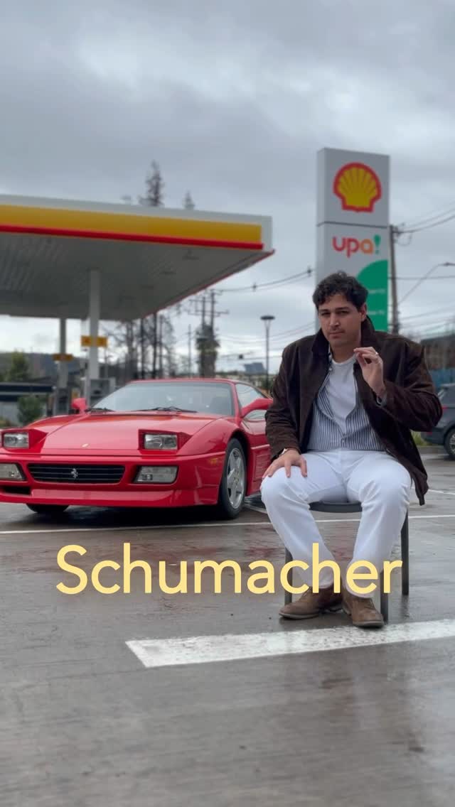 Instagram post by @tom_puristas for Shell. Caption reads: Gracias Michael Schumacher 🥺❤️.