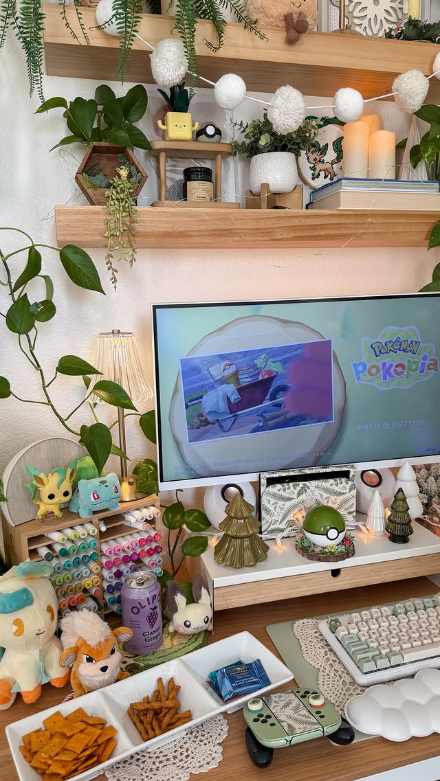 Instagram post by @wisteriem for Nintendo. Caption reads: [...] Pokopia 🤭🌱 #gifted thank you so much....