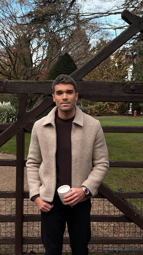 Instagram post by @joshcuthbert for ALLSAINTS. Caption reads: [...] nice knit jumper & a wool jacket from....
