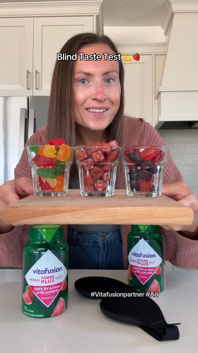 Instagram post by @morganchomps for Vitafusion. Caption reads: #VitafusionPartner Vitafusion’s gummies are a....