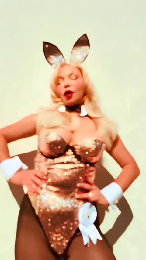 Instagram post by @heidibrucepinups for Playboy. Caption reads: @ravefx @playboy Playmate of the year Bunny [...].