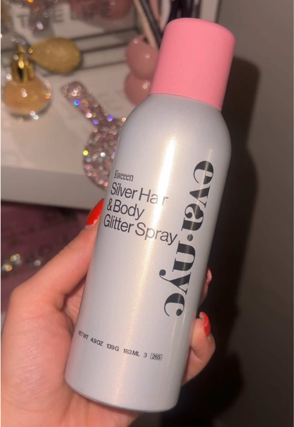 TikTok post by @thekarlasalmeron for Eva NYC. Caption reads: New look, same shine 🤩✨ @Eva NYC .