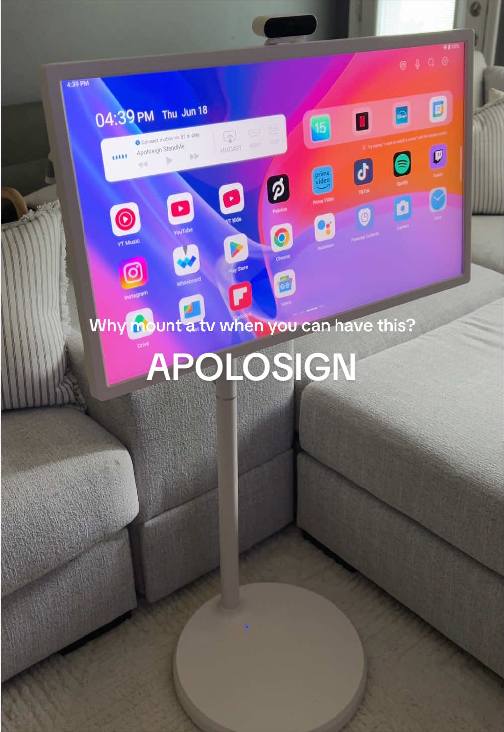 TikTok post by @lauryn.wildflower for Apolosign. Caption reads: [...] tv/tablet? Sign me up! #portabletv....
