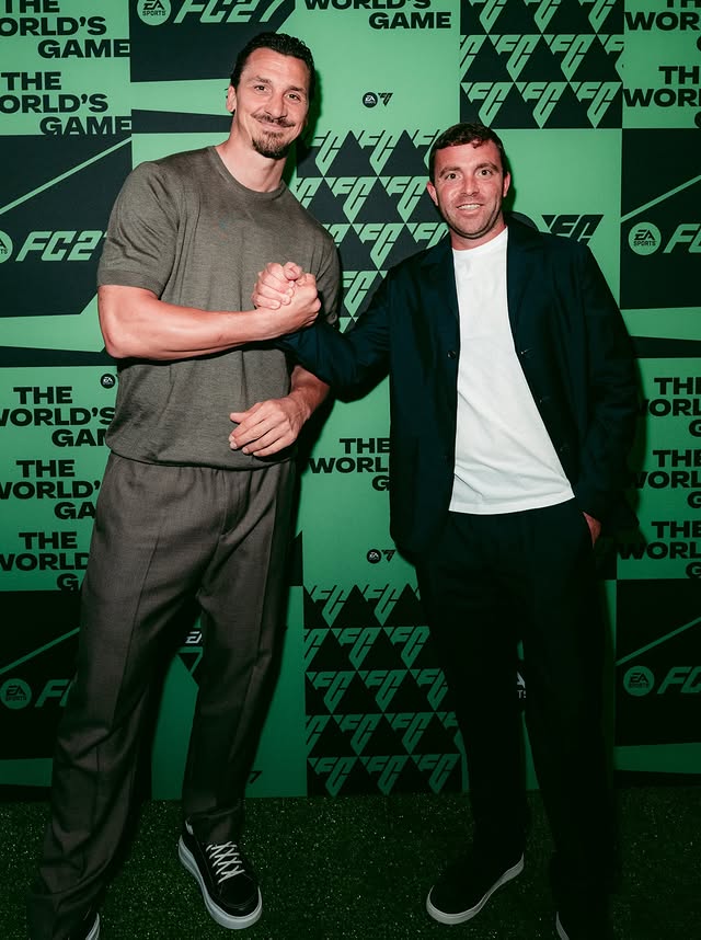 Instagram post by @fabriziorom for EA SPORTS FC. Caption reads: [...] Approved by @zlatan, of course. 🤝🏼....