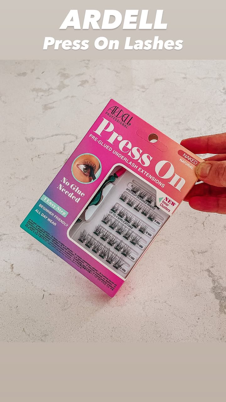 Instagram post by @sunitabdass for ARDELL Beauty. Caption reads: // 𝗣𝗥𝗘𝗦𝗦-𝗢𝗡 𝗟𝗔𝗦𝗛𝗘𝗦//⁣
Dear friends,....