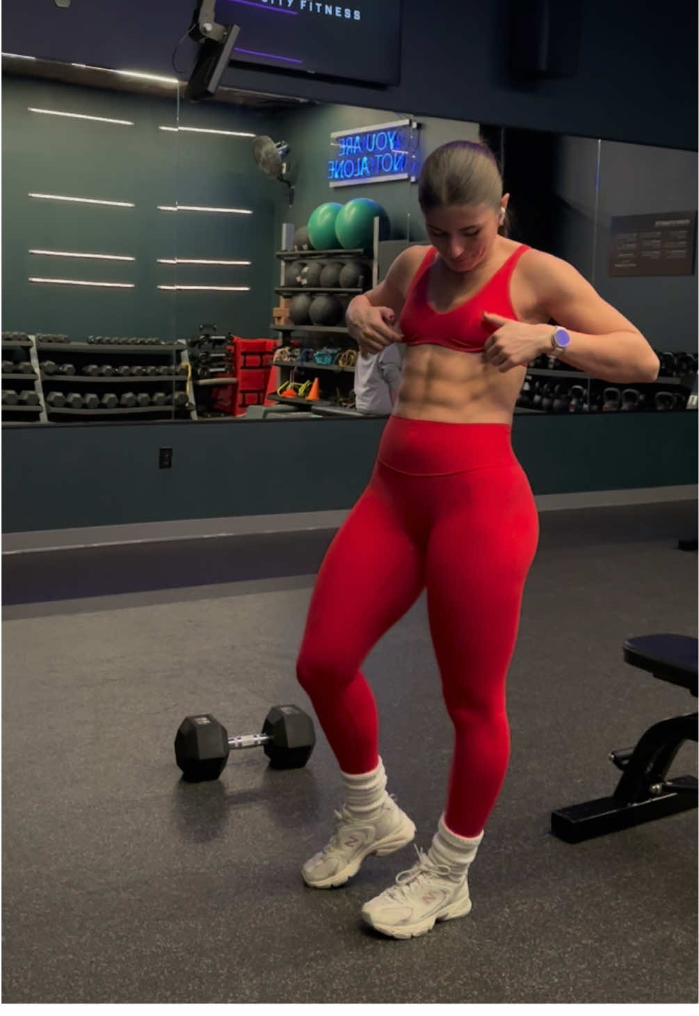 TikTok post by @jennnnnyfit for Paragon Fitwear. Caption reads: [...] produce hard work Wearing @Paragon Fitwear....