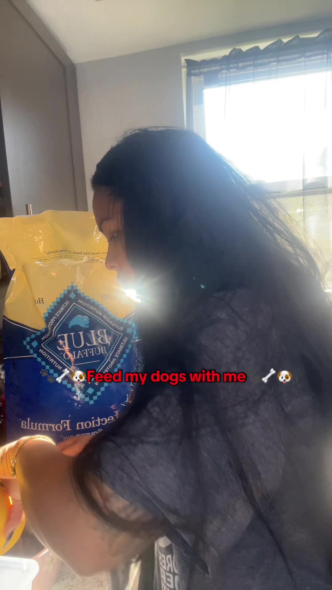 TikTok post by @ceecee.harrison for Vital Pet Life. Caption reads: Feed my dogs with me! @Vital Pet Life salmon oil....